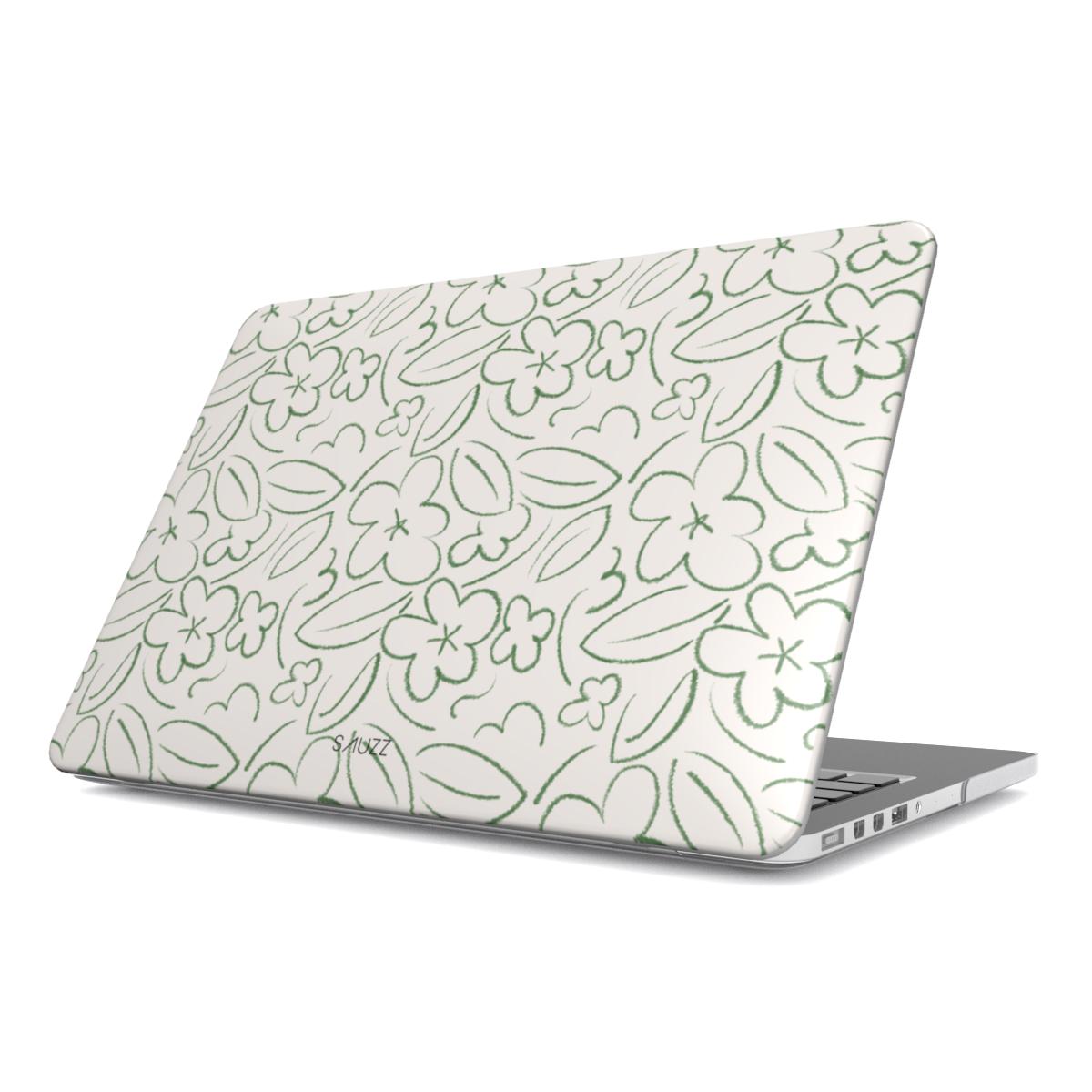 FLOWER DOODLE - GREEN MacBook Case
