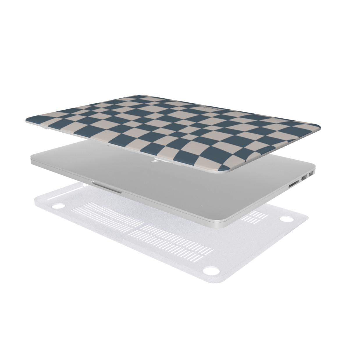 BLUE CHECKER ILLUSION MacBook Case