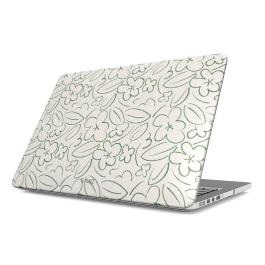 FLOWER DOODLE - GREEN MacBook Case